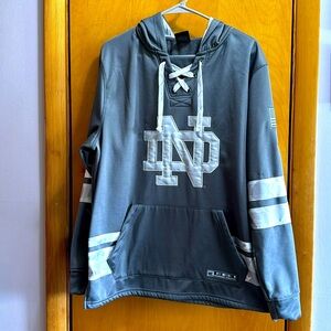 University of Notre Dame Gray Camo Hockey Colosseum Hoodie Men’s Large